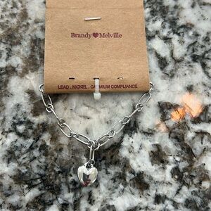 Brandy Melville Bracelet Silver Heart Chain Jewelry John Galt